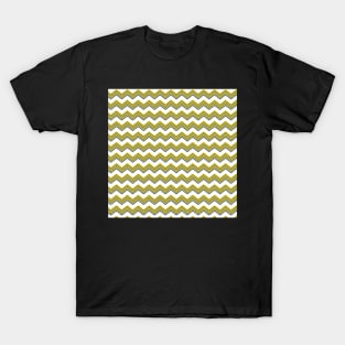 Blue Yellow White Zig Zag Chevron Pattern T-Shirt